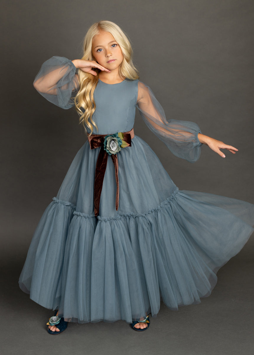 Blair Belt in Teal/Dark Brown-My Prom Time