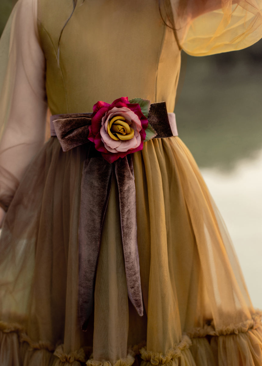 Blair Belt in Dusty Rose/Dark Brown-My Prom Time