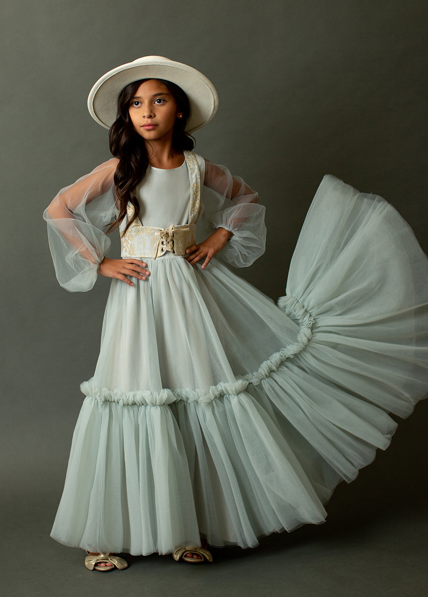 Zaylee Belt in Barely Blue-My Prom Time