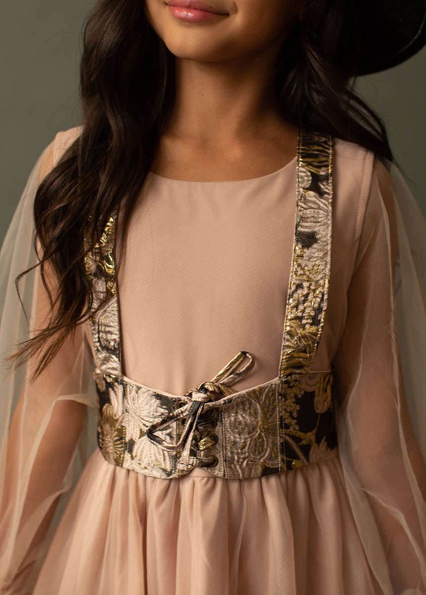 Zaylee Belt in Black Floral-My Prom Time