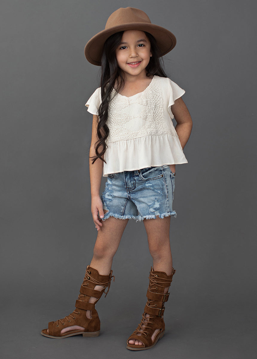 Marah Shorts in Light Indigo-My Prom Time