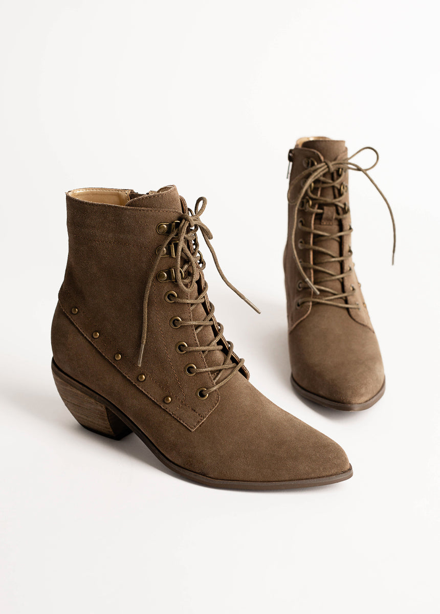 Virginia Boot in Brown Suede-My Prom Time