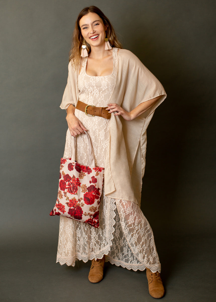 Women's Gift Set in Ecru Floral-My Prom Time