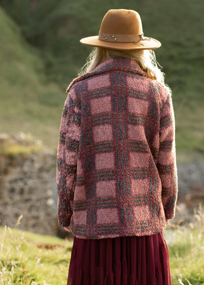 Gertrude Coat in Rose Plaid-My Prom Time