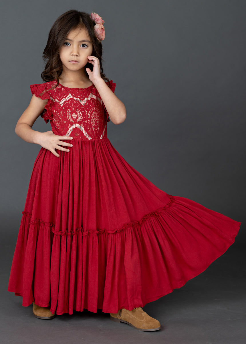 Macy Dress in Crimson-My Prom Time