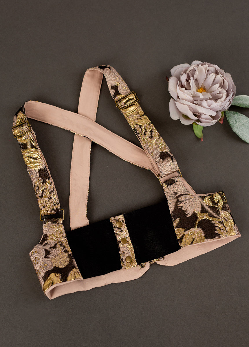 Zaylee Belt in Black Floral-My Prom Time