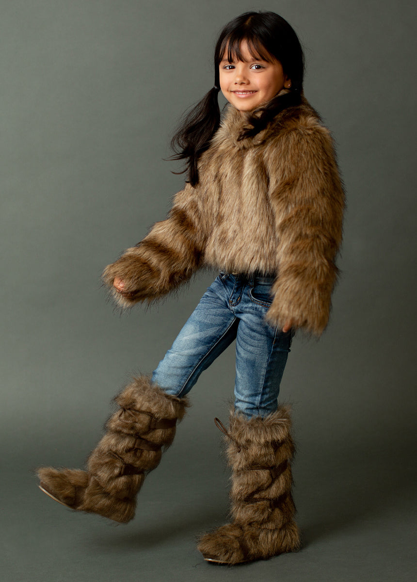 Zoe Boots in Faux Wolf-My Prom Time