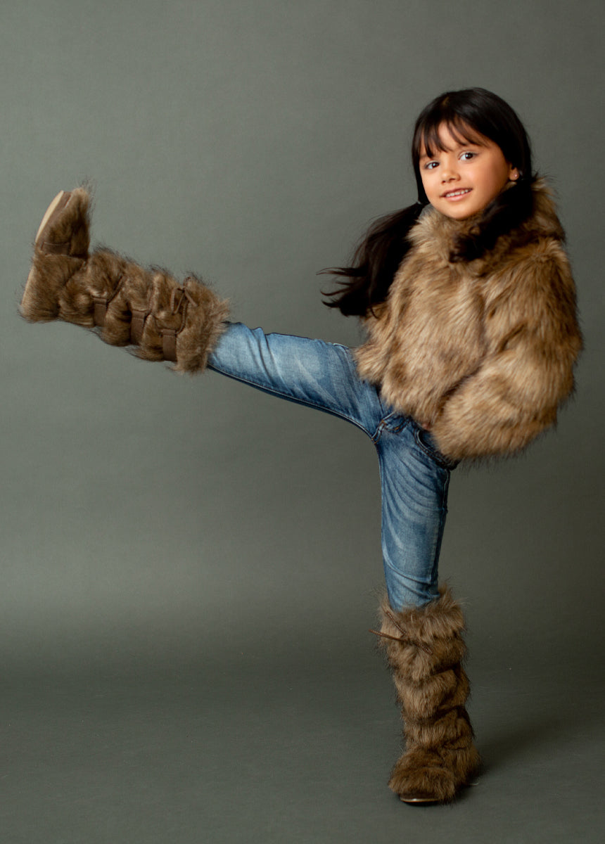 Zoe Boots in Faux Wolf-My Prom Time