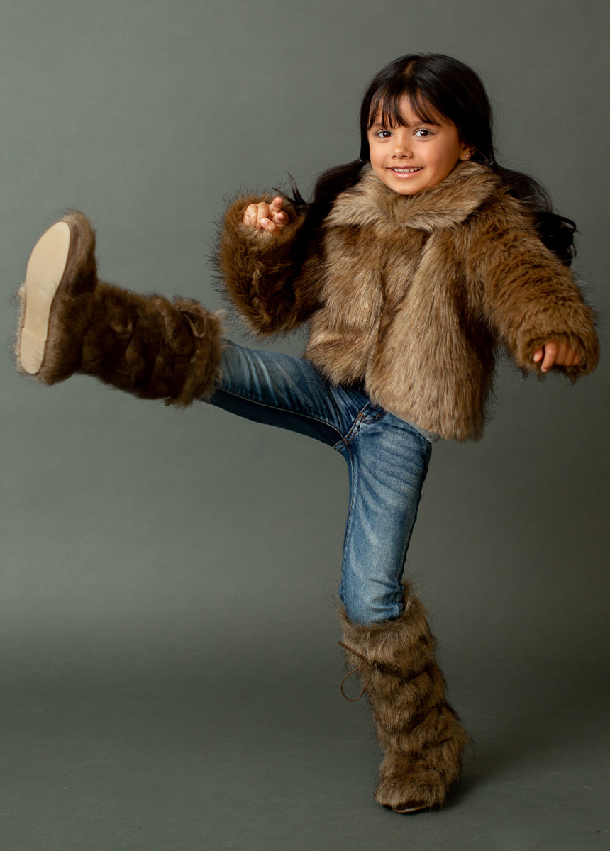 Zoe Boots in Faux Wolf-My Prom Time