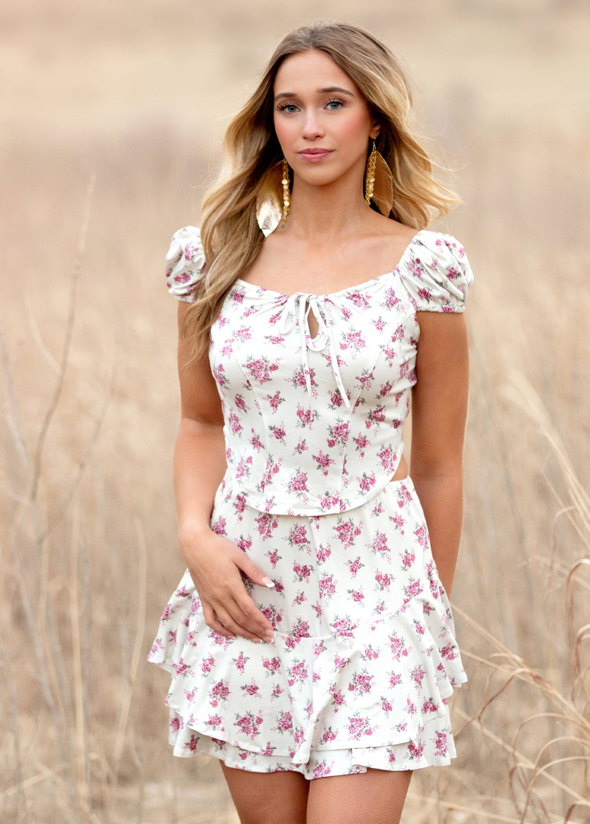 Zosia Set in Cream Ditsy-My Prom Time