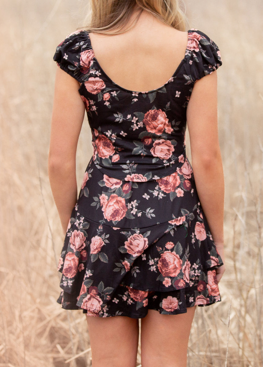 Zosia Set In Black Floral-My Prom Time