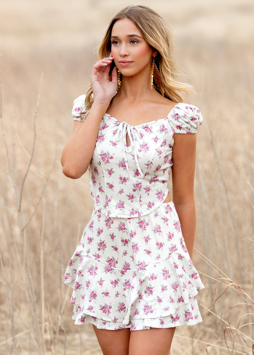 Zosia Set in Cream Ditsy-My Prom Time