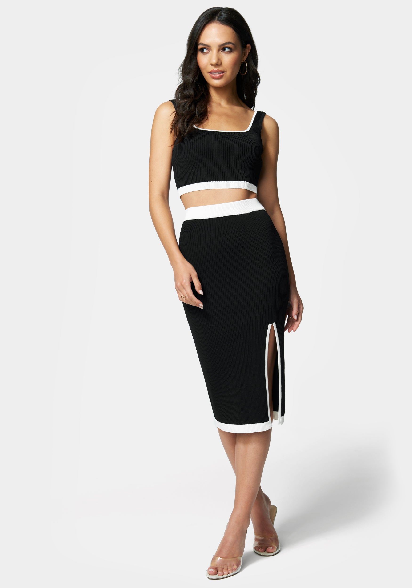 Rib Knit 2-Piece Dress-Beilave