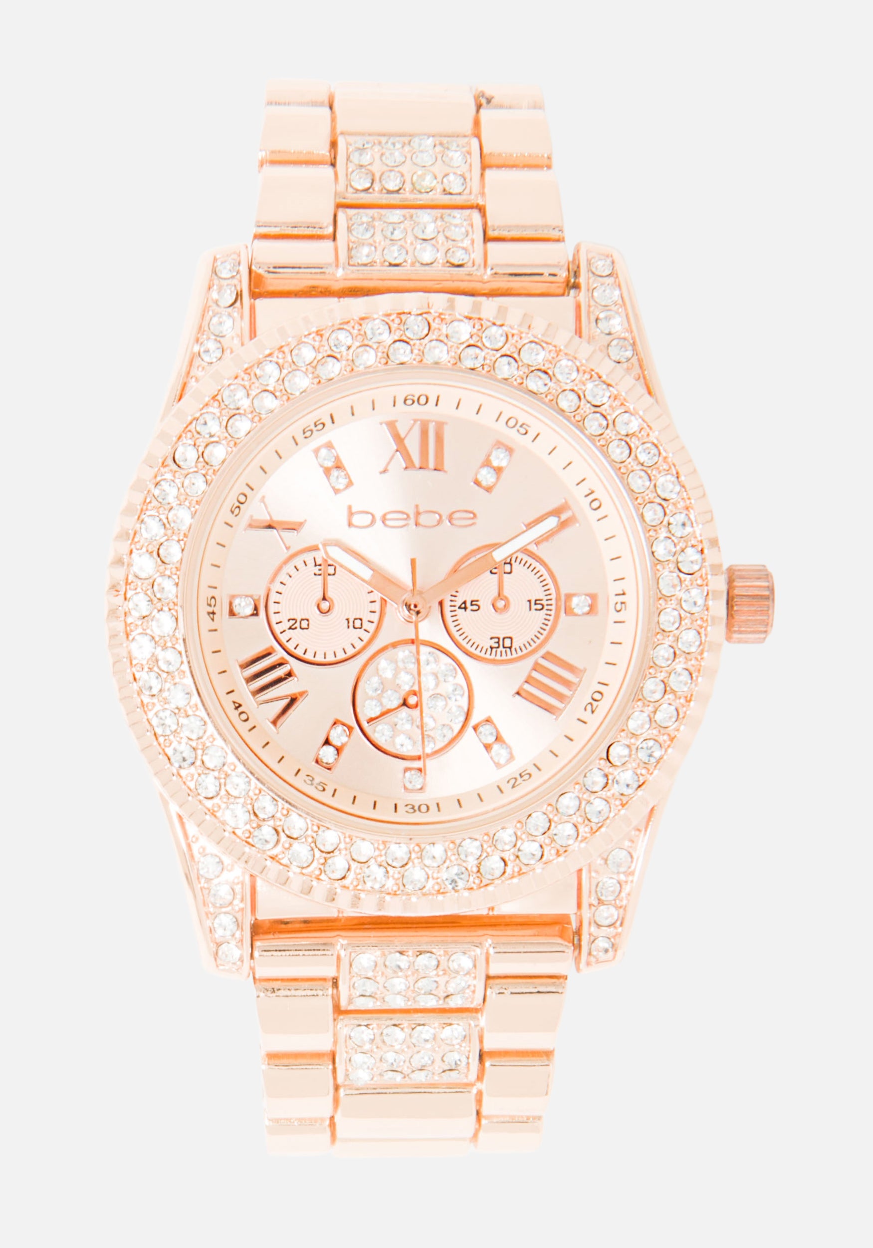 Single Row Crystal Bezel 3 Band Watch-Beilave