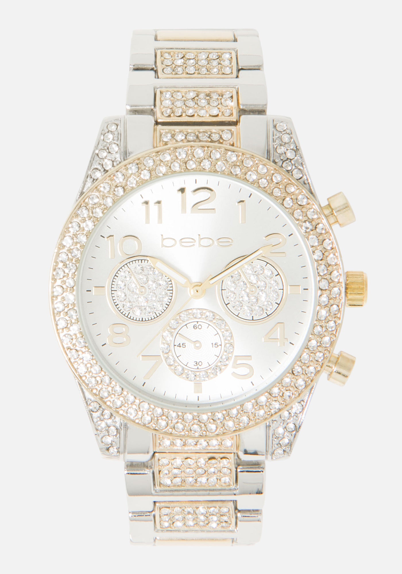 Two Tone Crystal Bezel Watch-Beilave