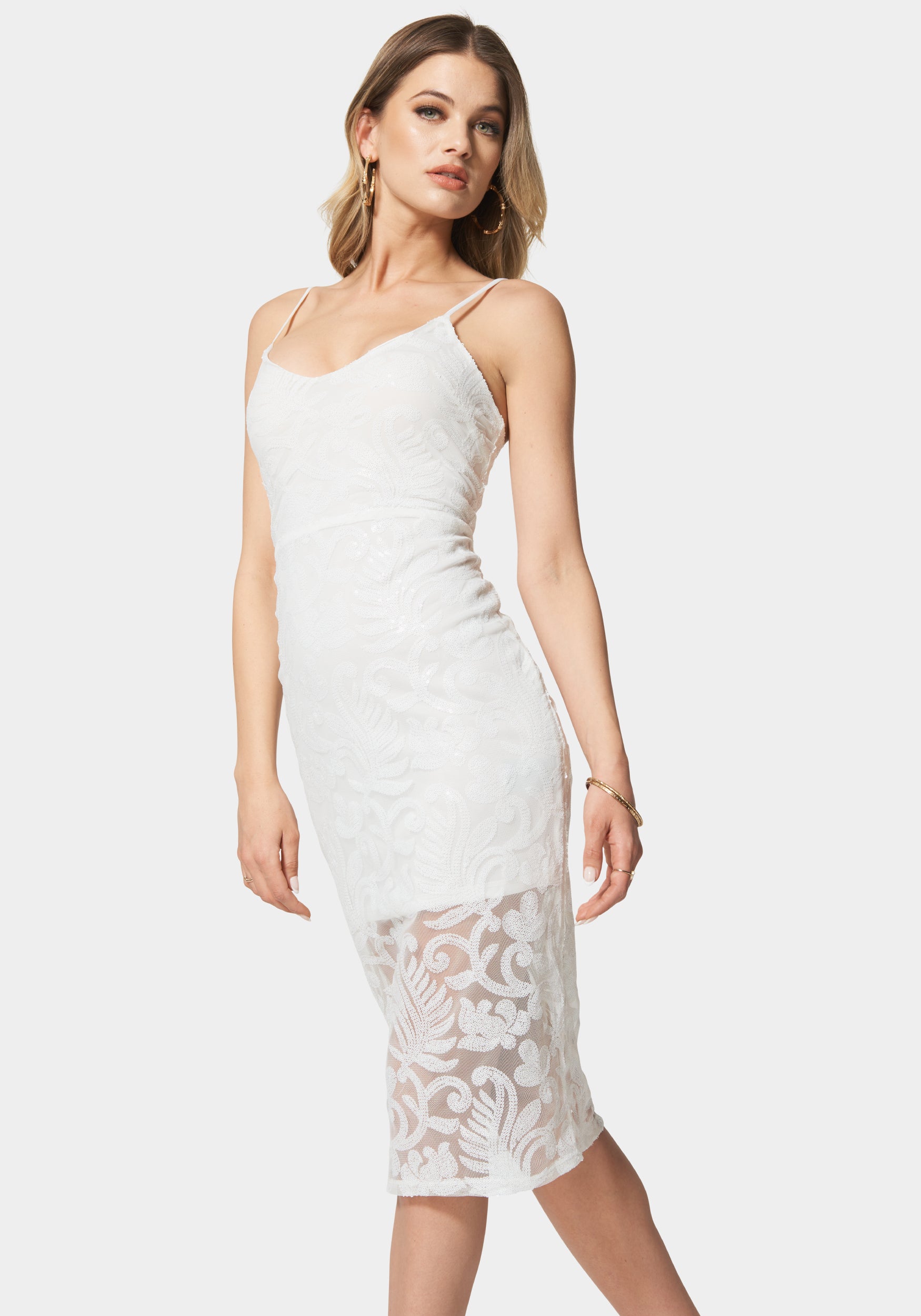 Shine And Shimmer Midi Dress-Beilave