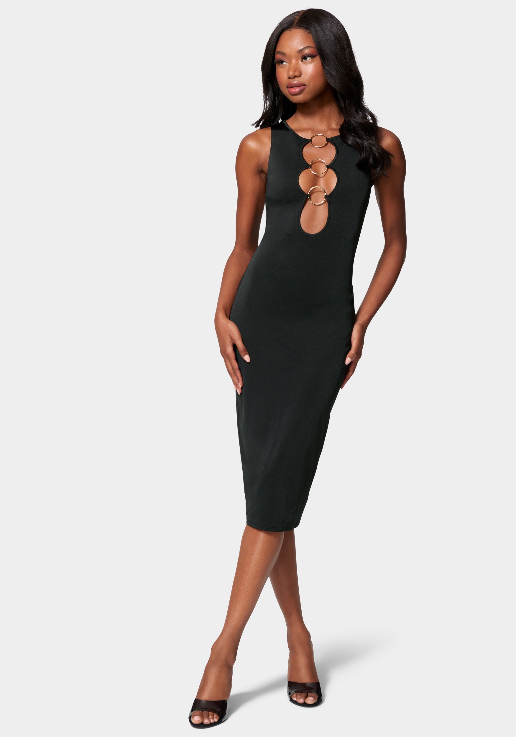 Ring Detail Midi Dress-Beilave