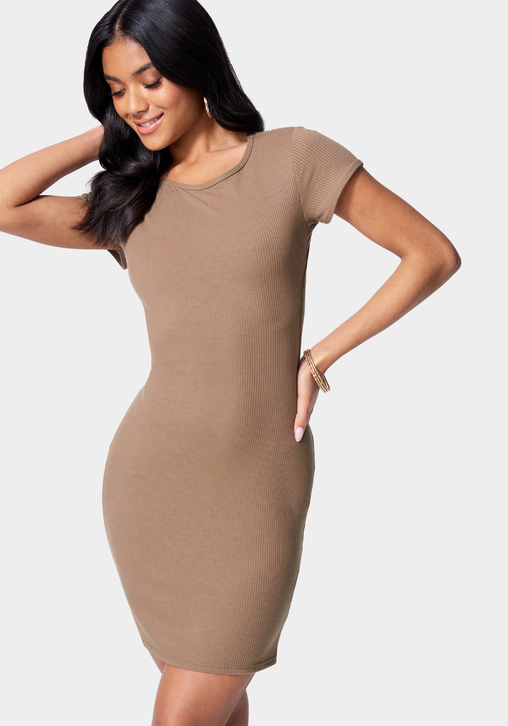 Open Back Mini Dress-Beilave