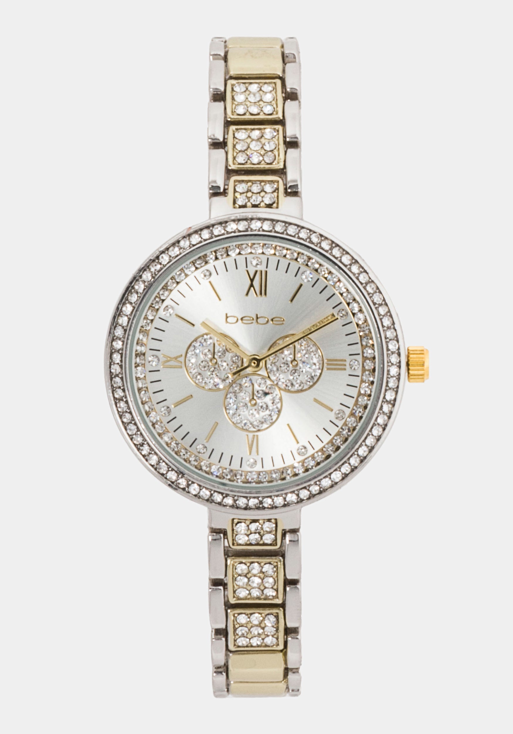 Gold Two Tone Pave Roman Numeral Watch-Beilave