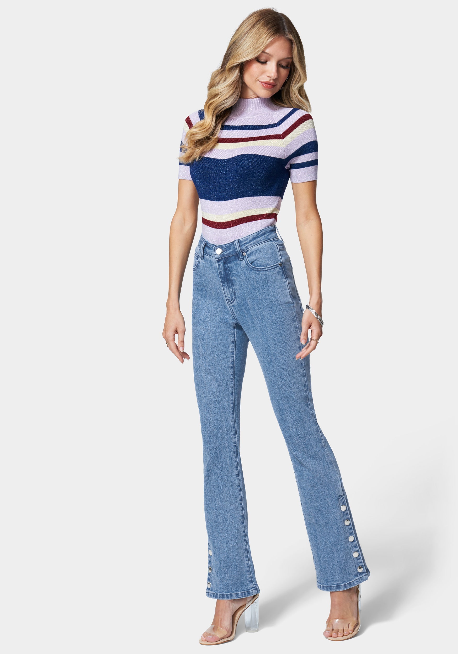 Side Snap Flared Jean-Beilave