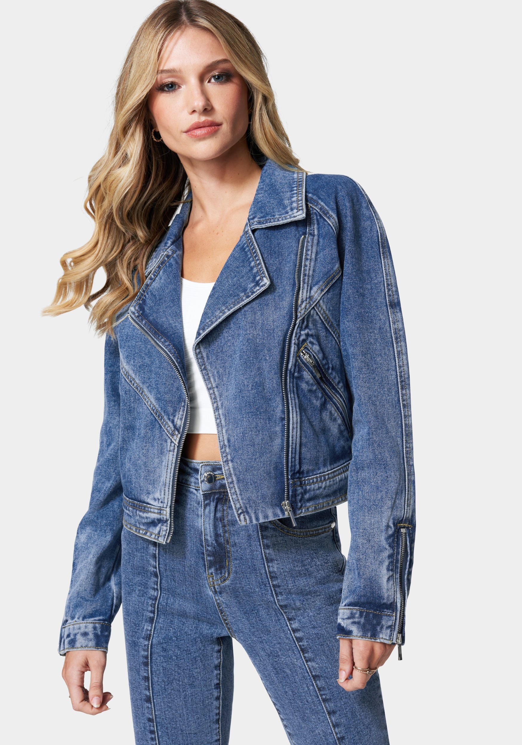 Moto Denim Jacket-Beilave