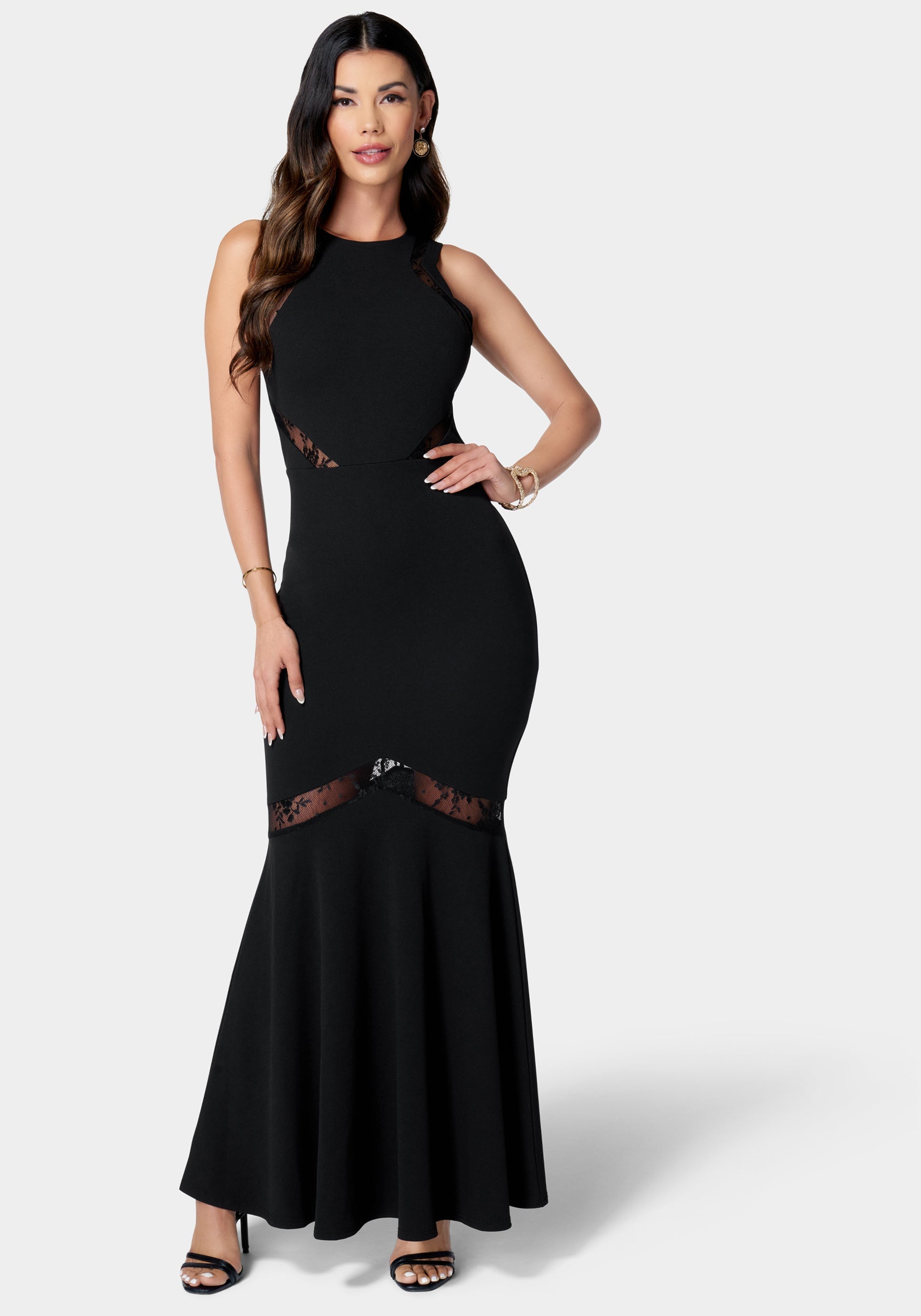 Mesh Inset Gown-Beilave