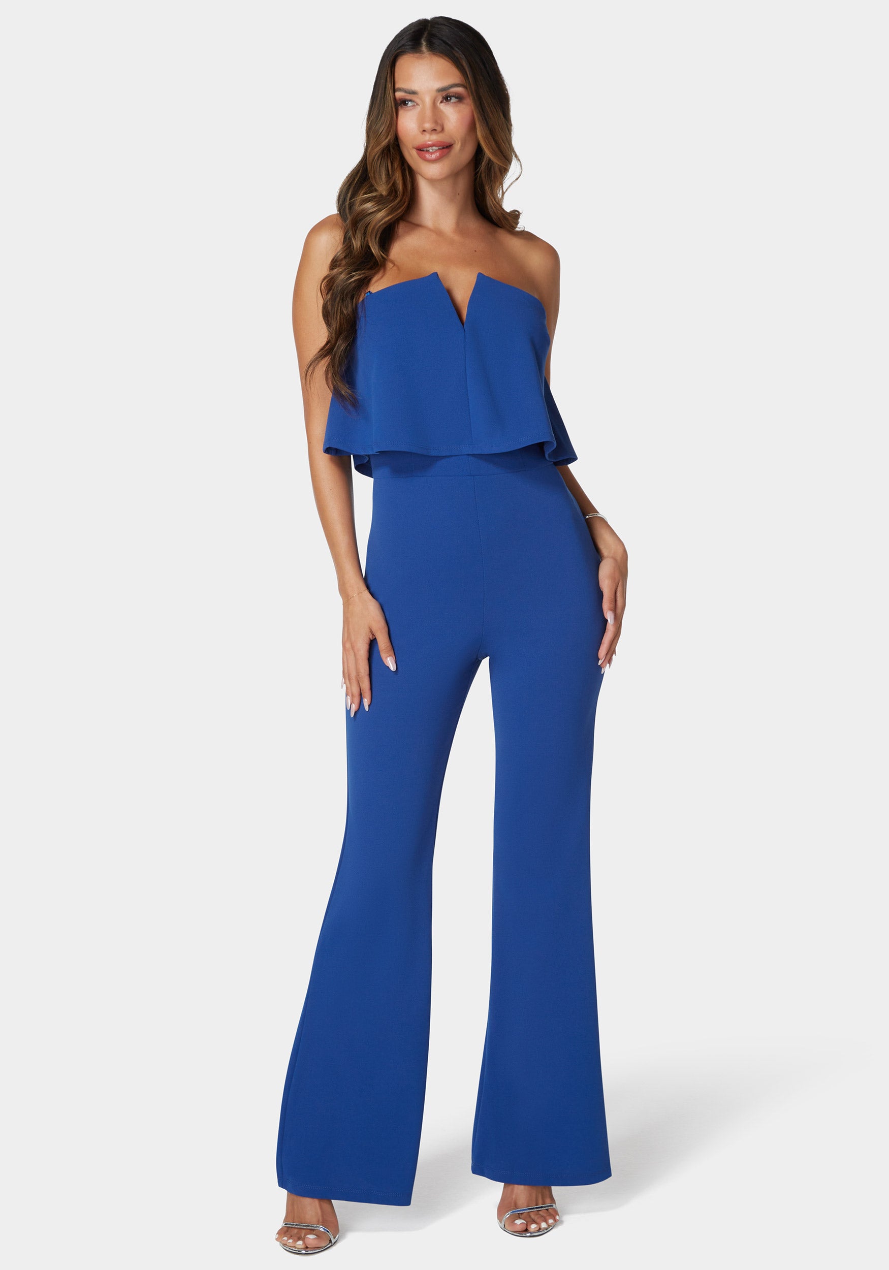 Strapless Overlay Jumpsuit-Beilave