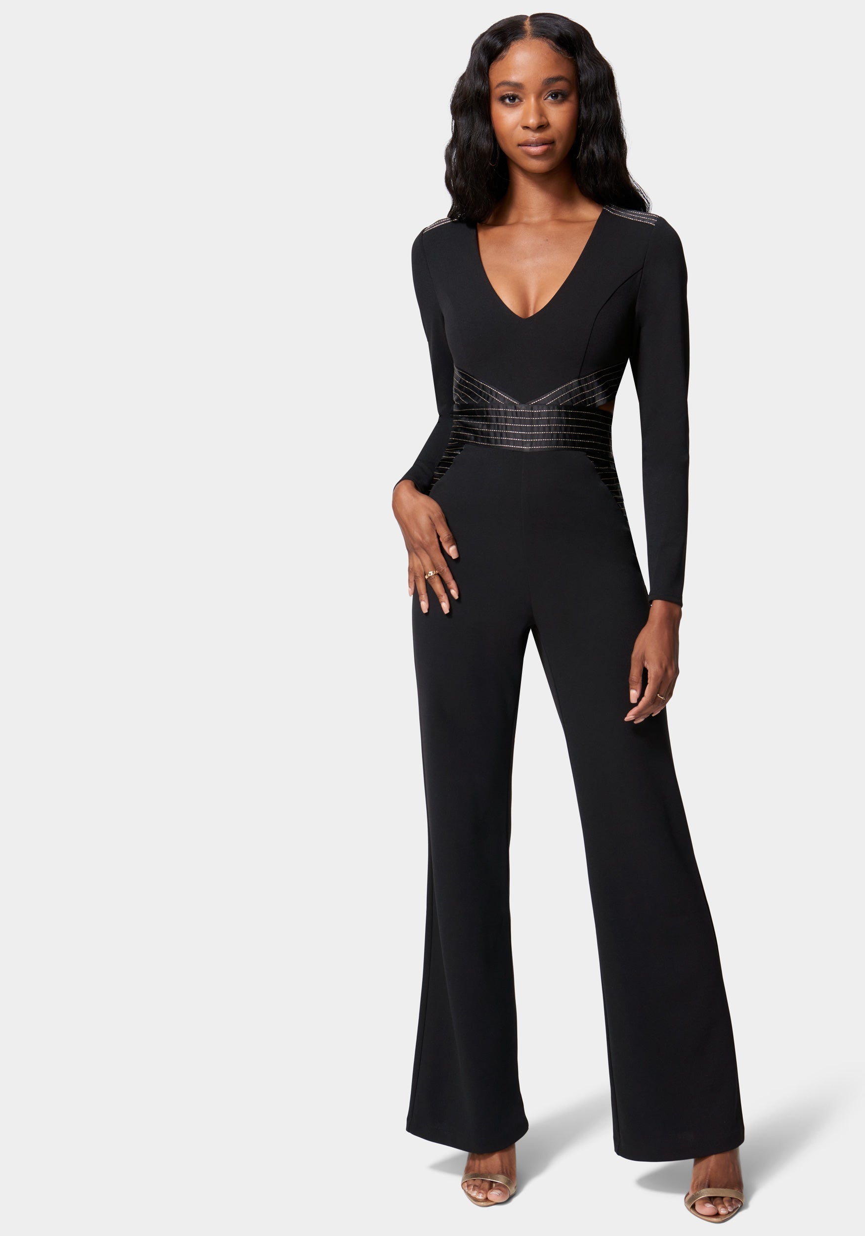 Satin Tailored Multi Stitch Jumpsuit-Beilave