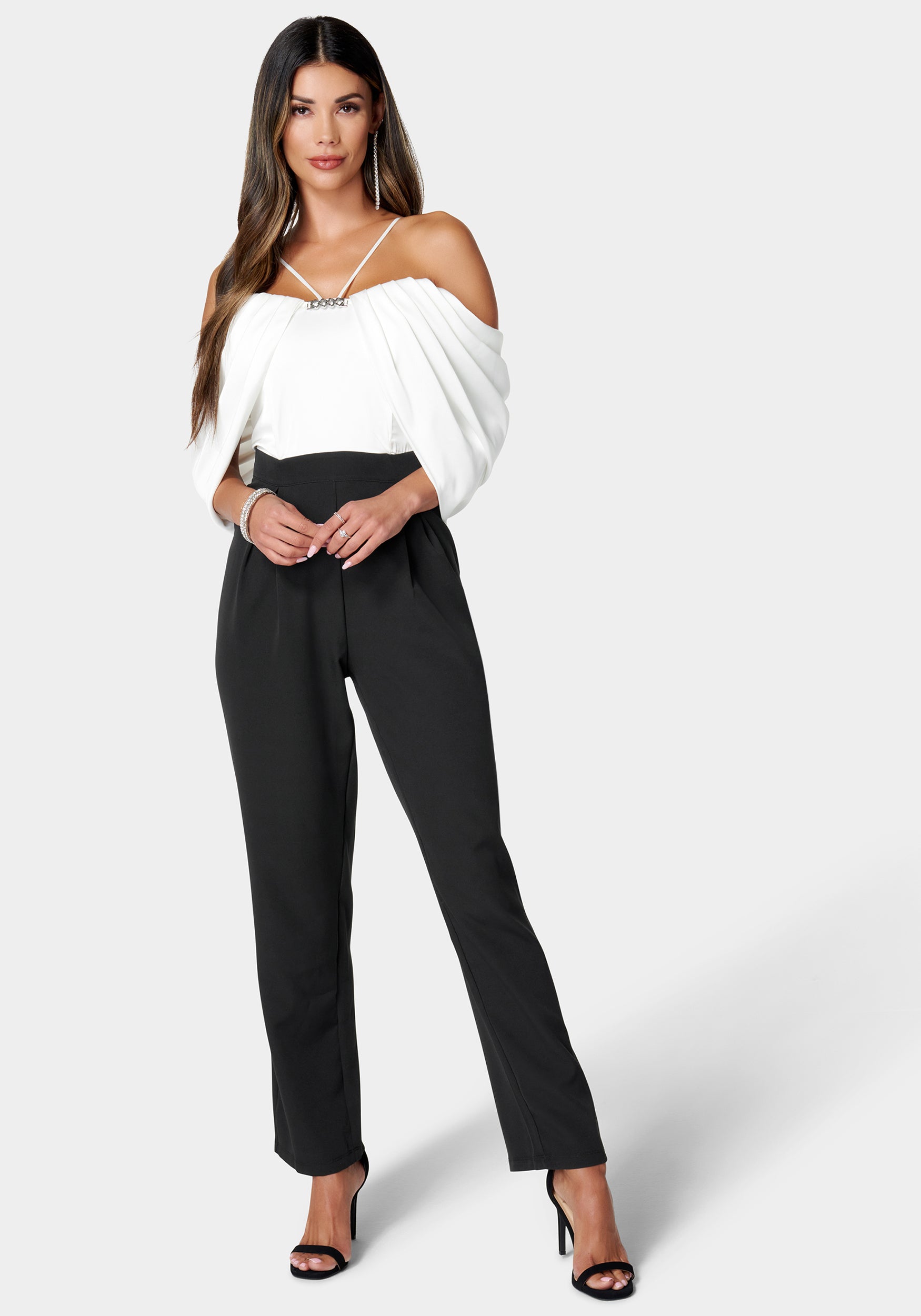 Satin Bodice Jumpsuit-Beilave