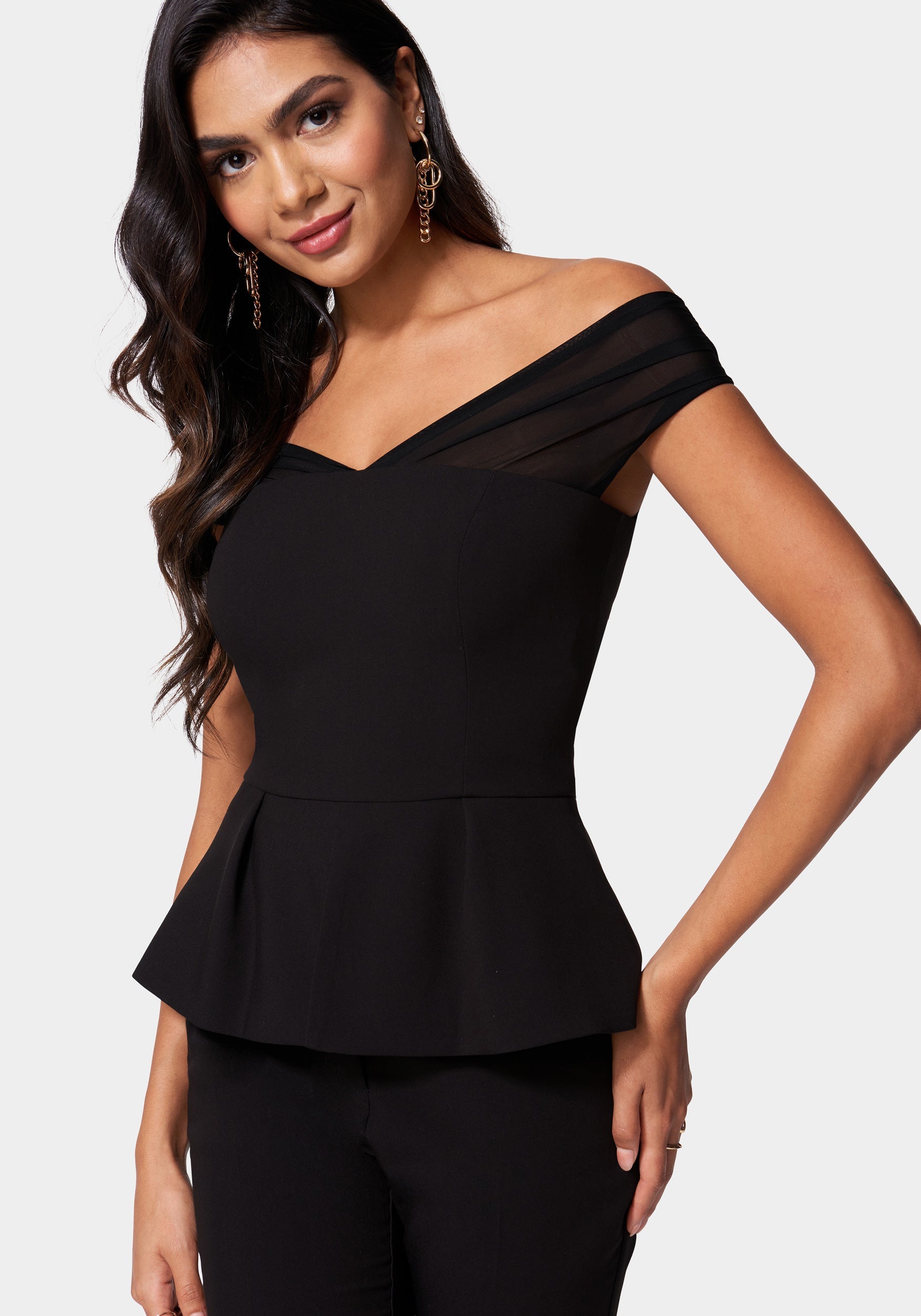Off Shoulder Peplum Top-Beilave