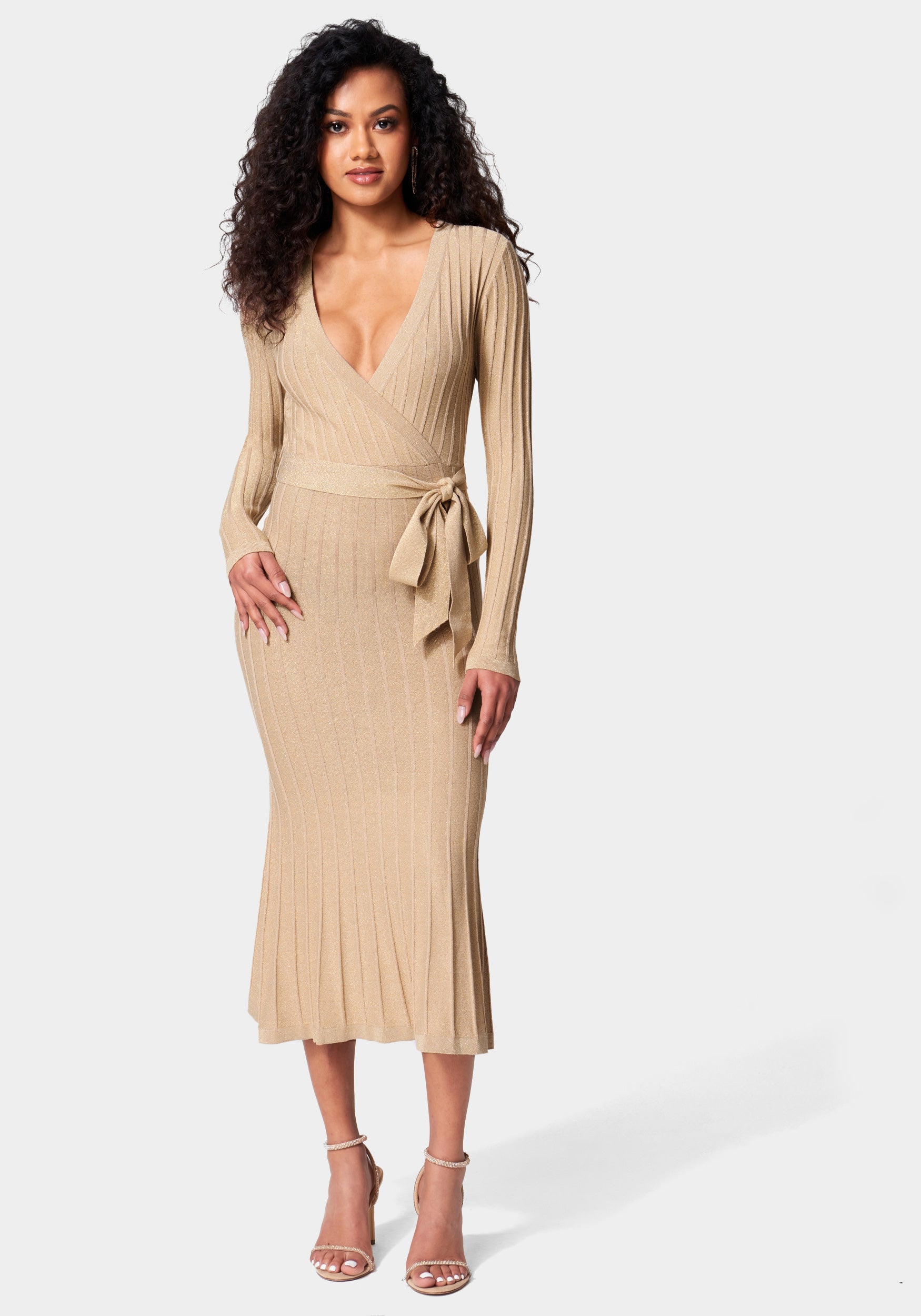 Sparkle Sweater Flounce Dress-Beilave