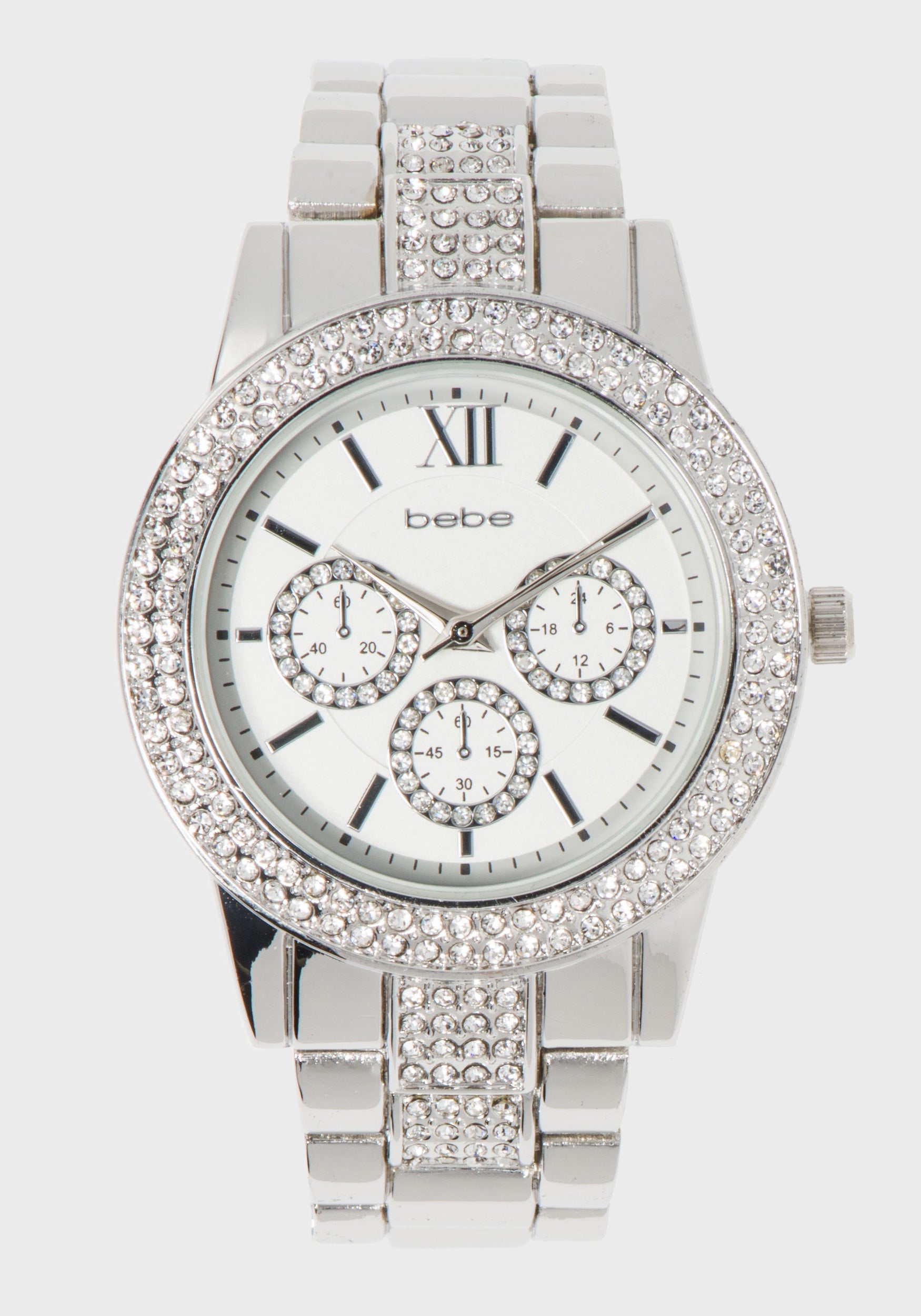 Silver Crystal Bezel Watch-Beilave