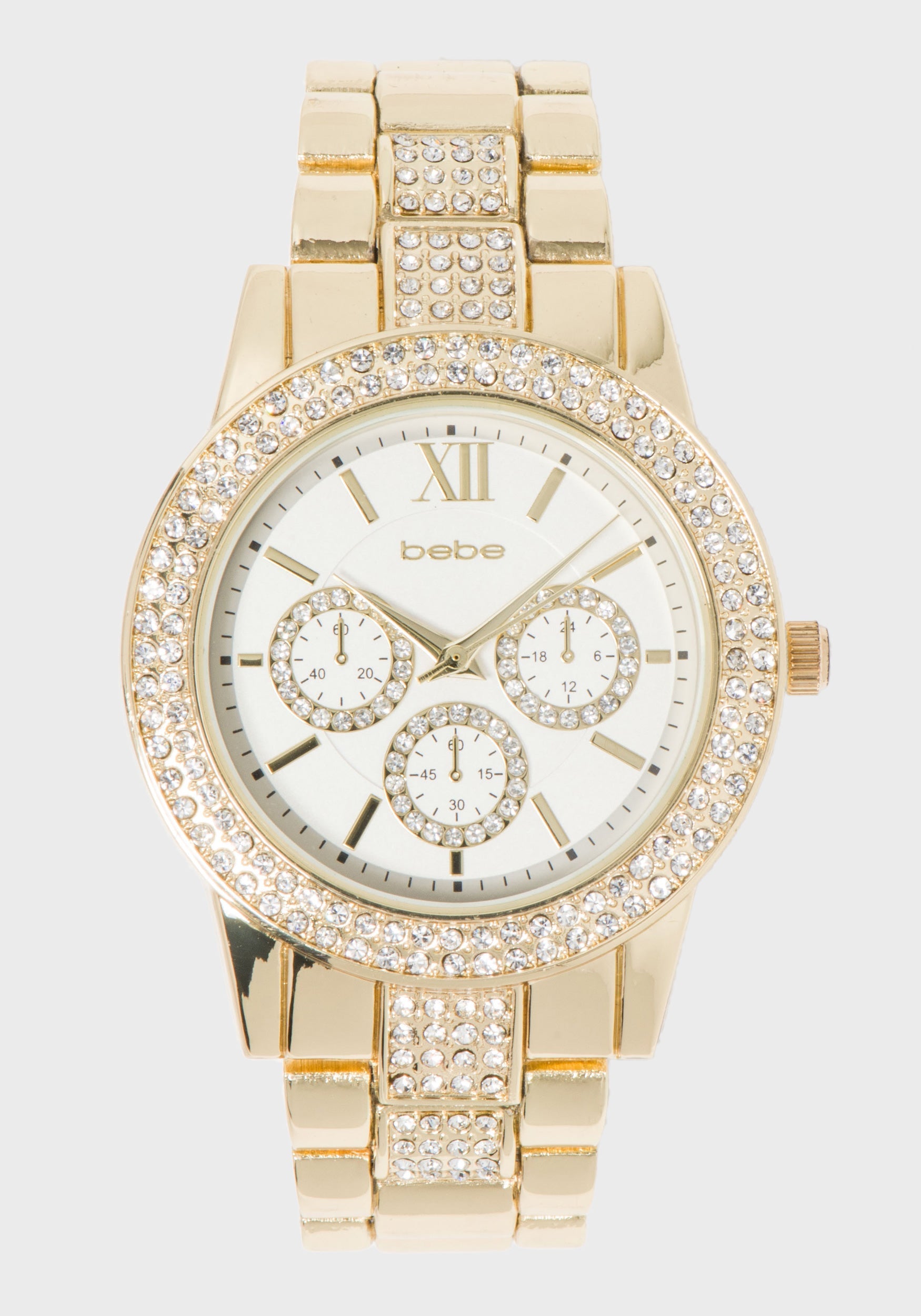 Gold Crystal Bezel Watch-Beilave