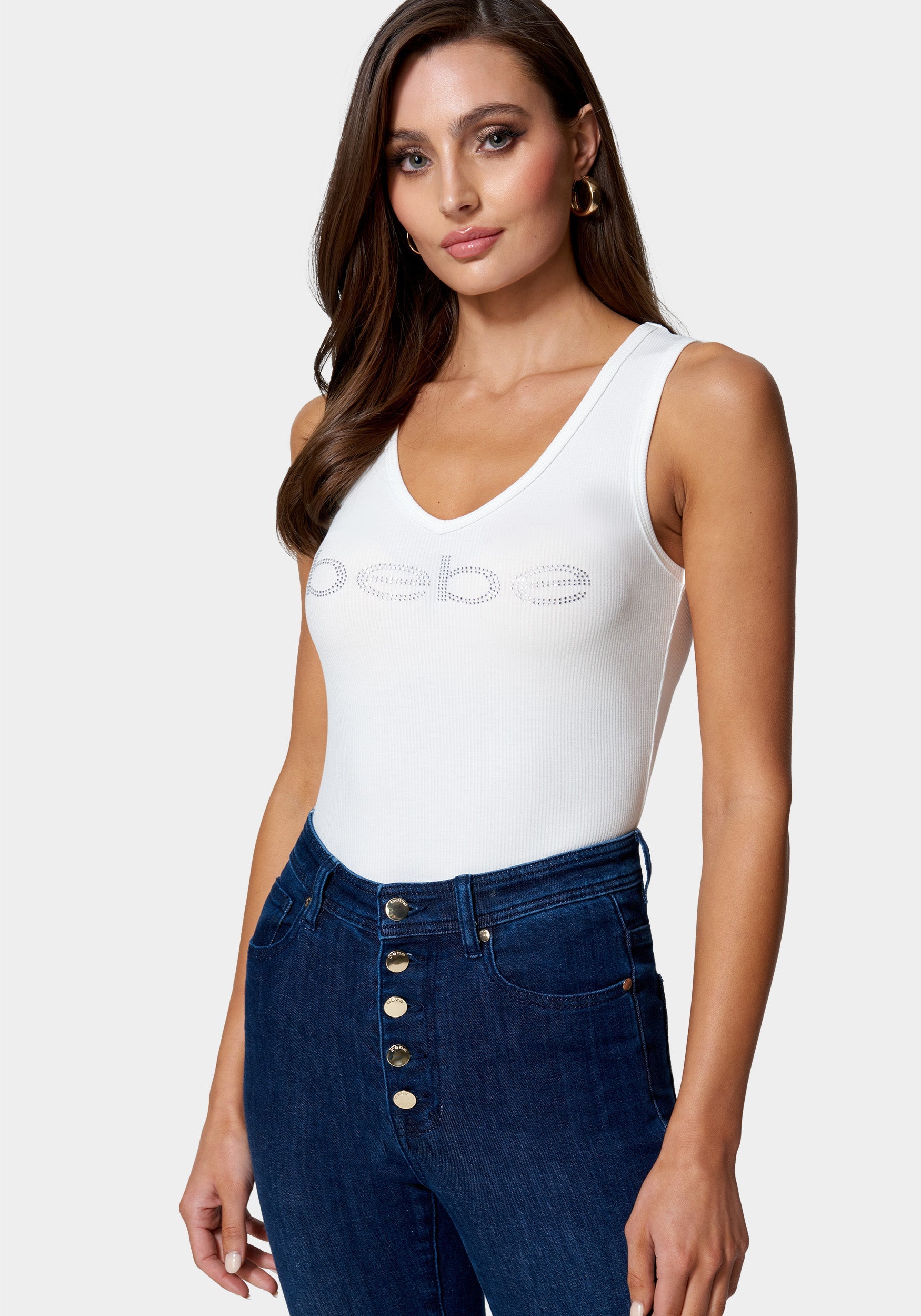 Beilave V-Neck Rib Tank Top-Beilave