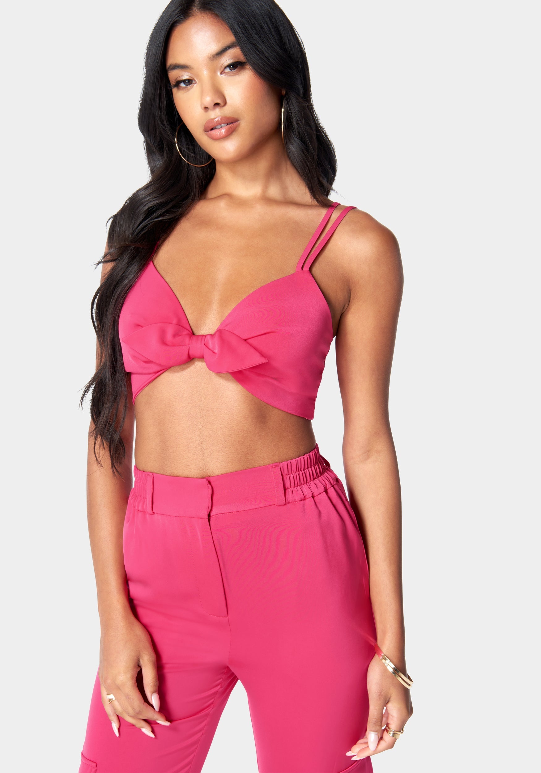 Tie Front Cropped Top-Beilave
