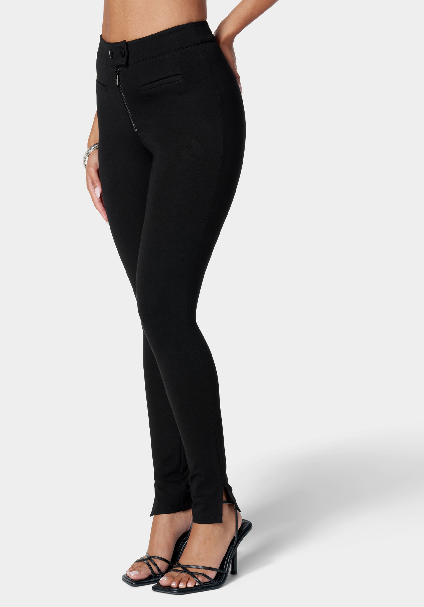 Zip Front Knit Legging-Beilave