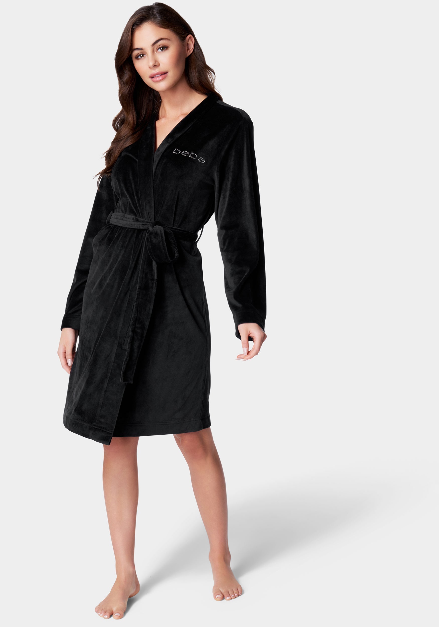 Velour with Rhinestones Robe-Beilave