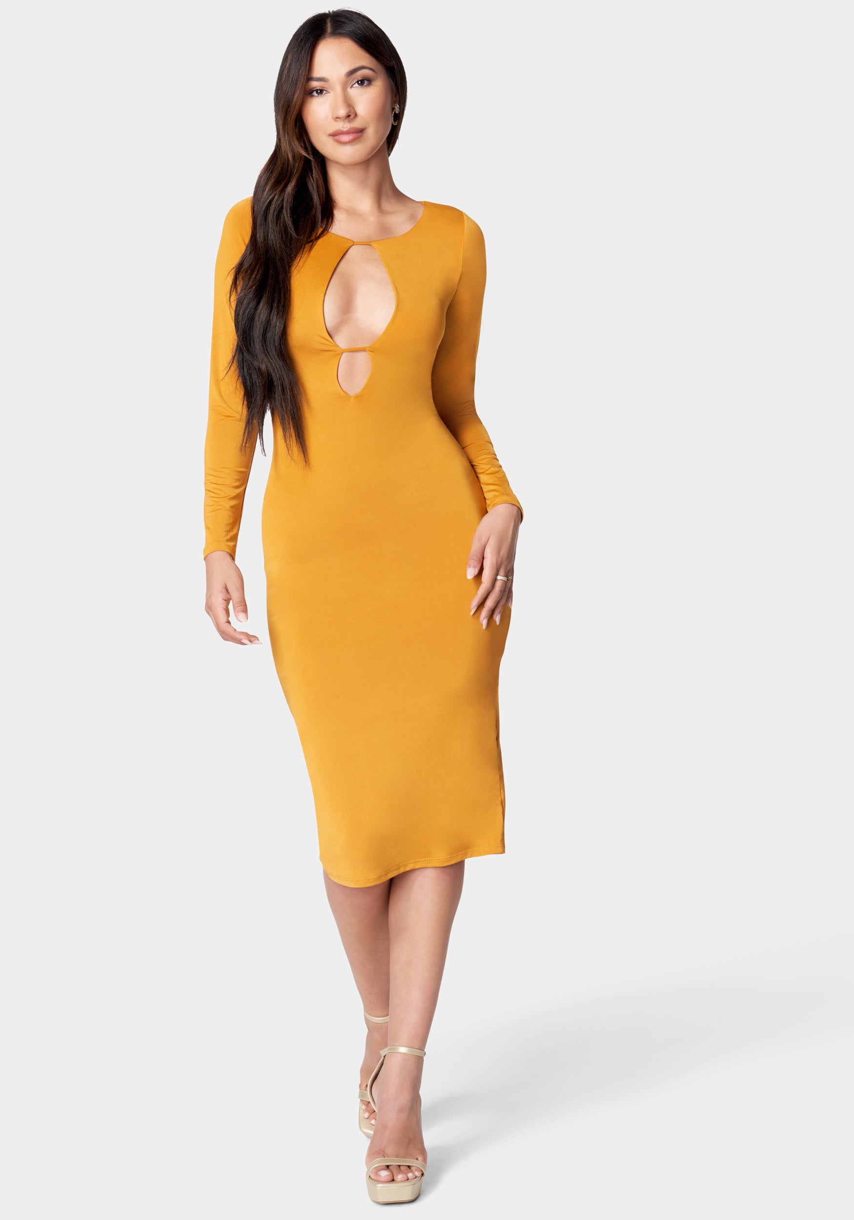 Open Neck Midi Dress-Beilave