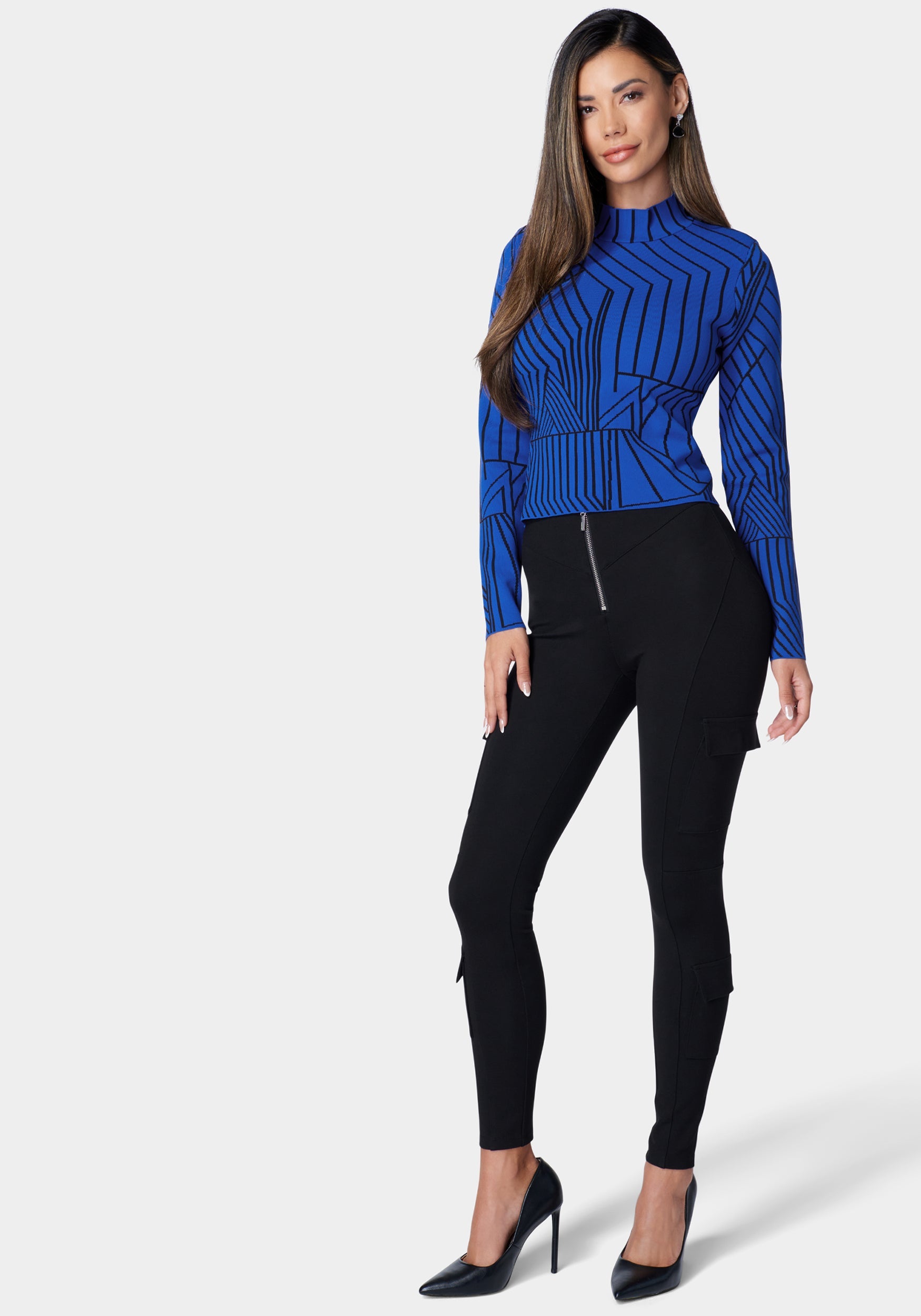 High Waist Patch Pocket Pdr Legging-Beilave