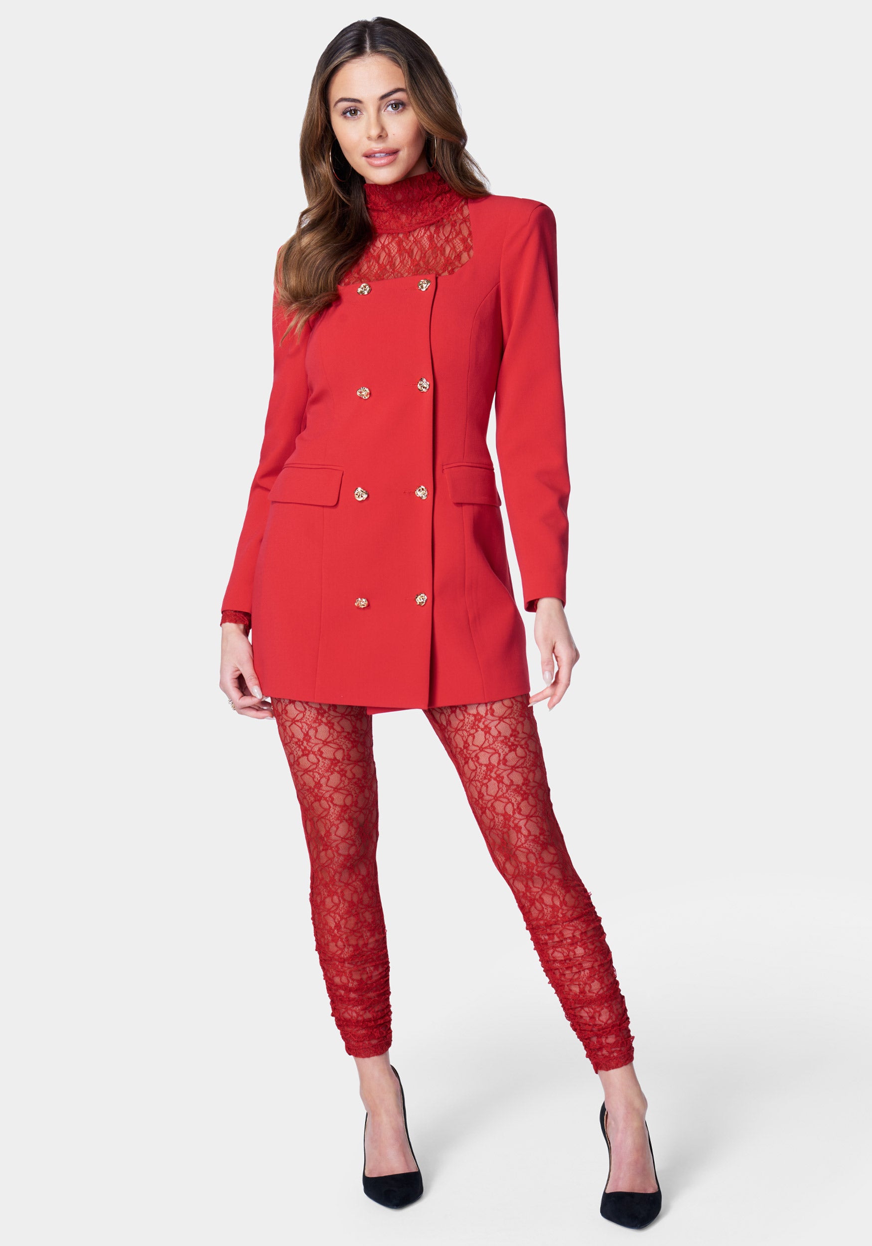 Open Neck Tailored Blazer-Beilave