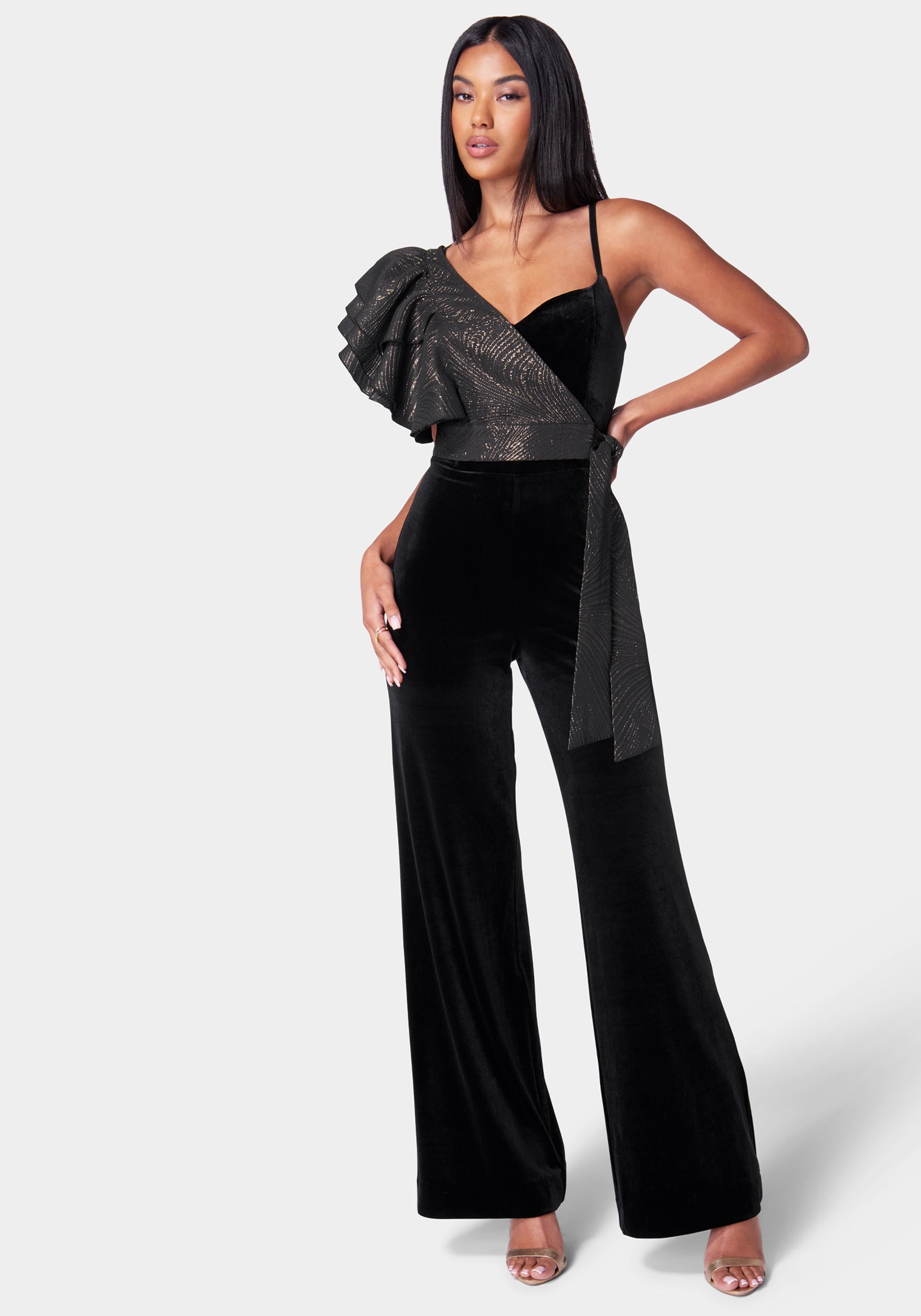 Removable Ruffle Top Wide Leg Jumpsuit-Beilave