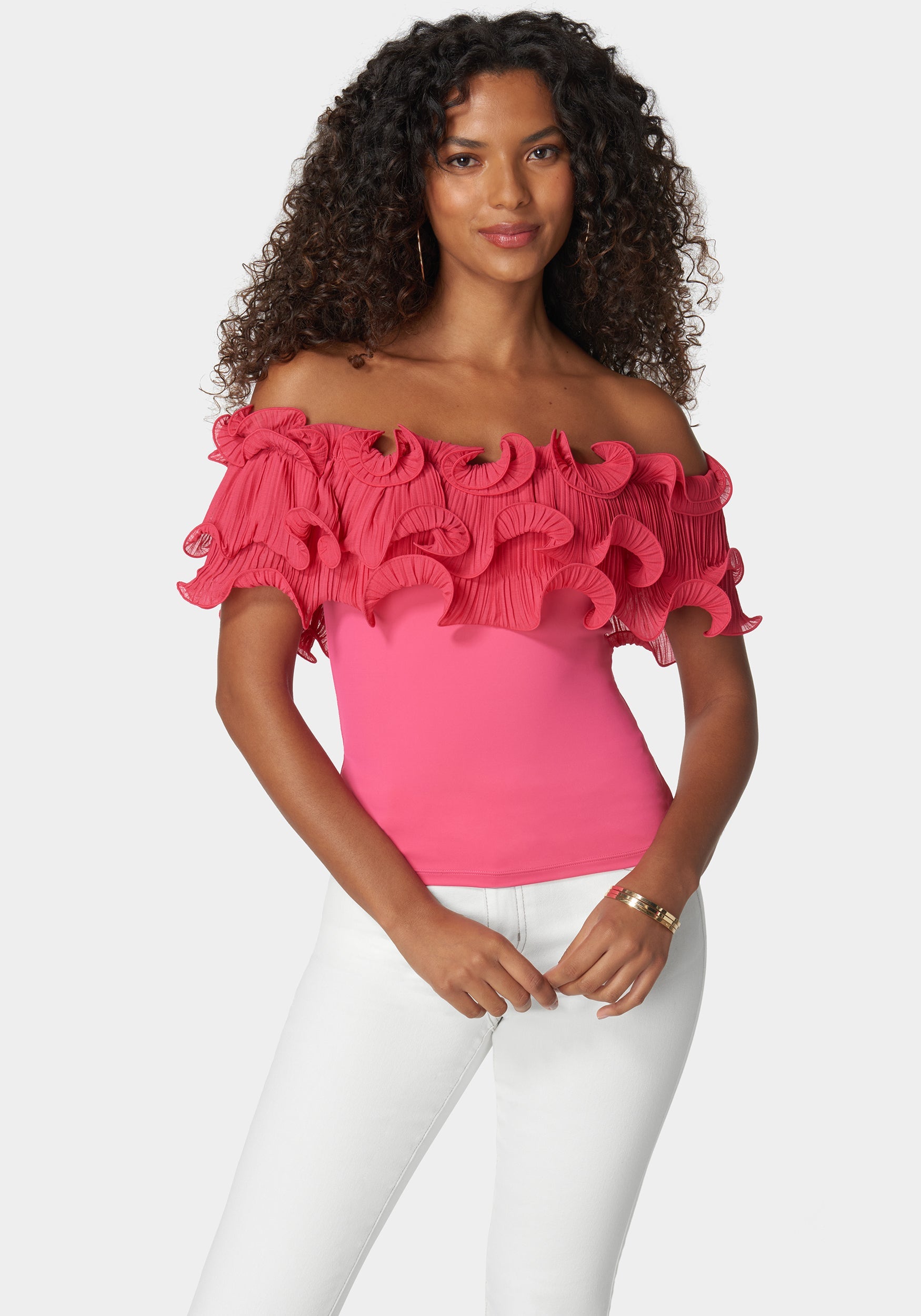 Off Shoulder Ruffle Top-Beilave