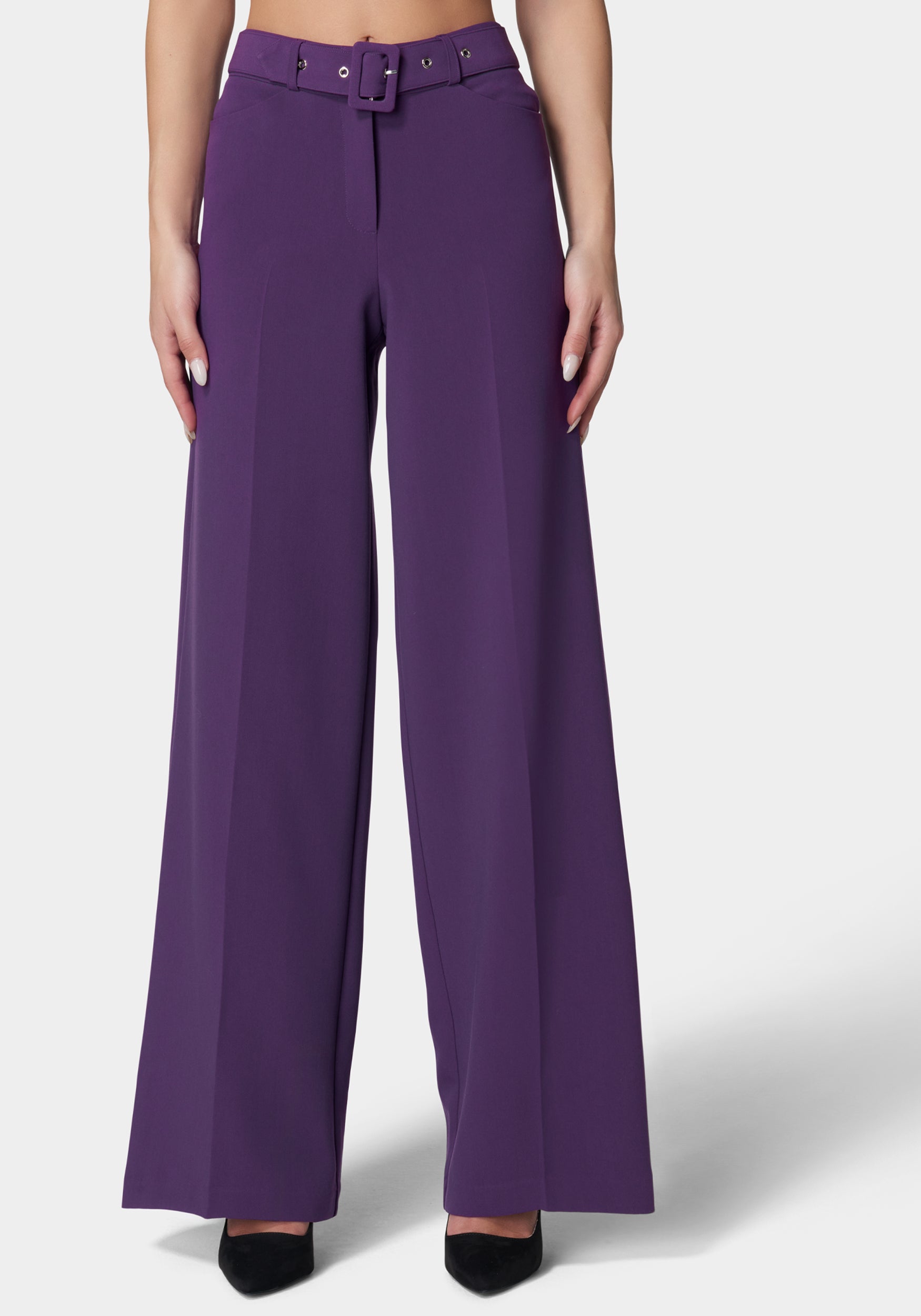 High Waist Belted Wide Leg Pant-Beilave