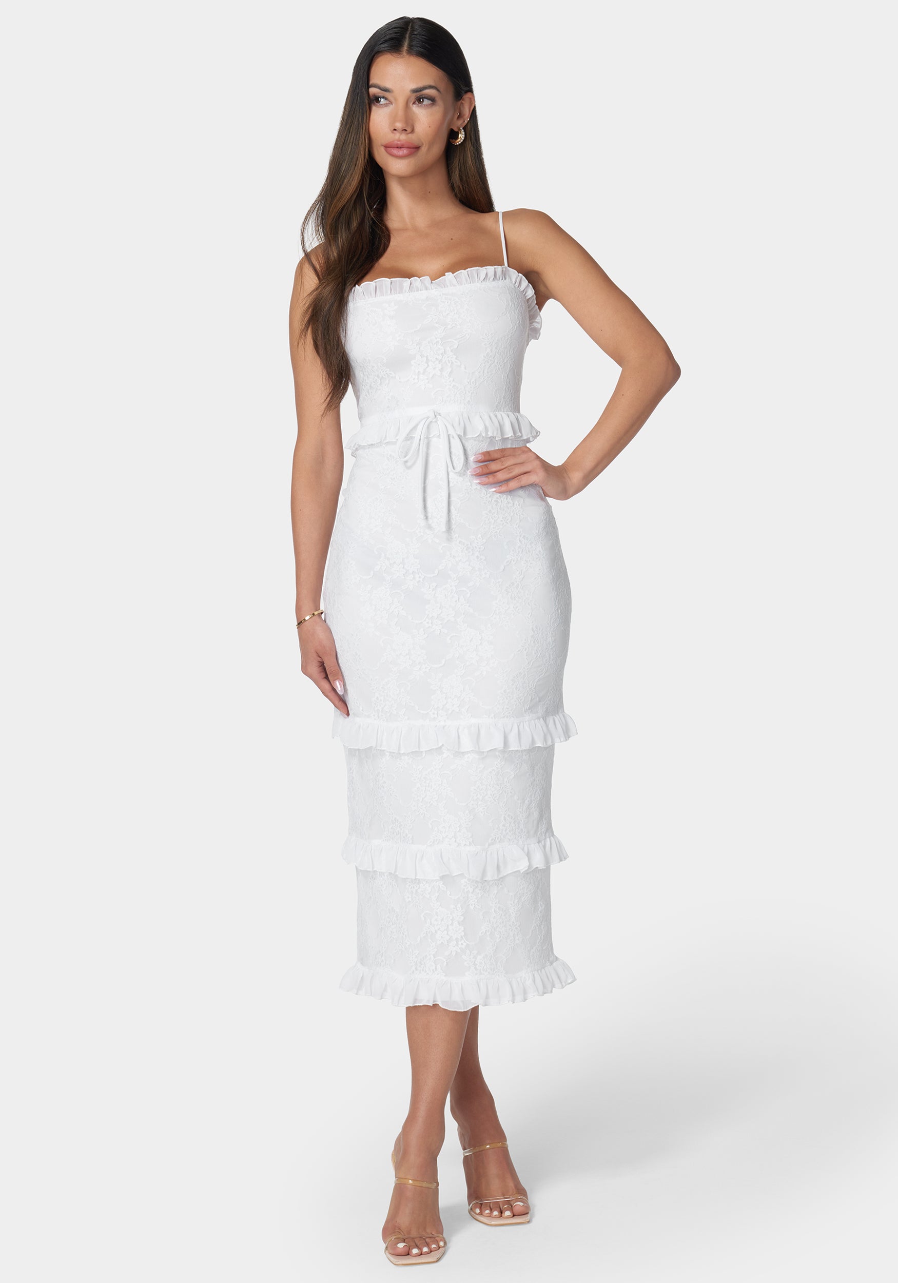 Smock Ruffle Maxi Dress-Beilave