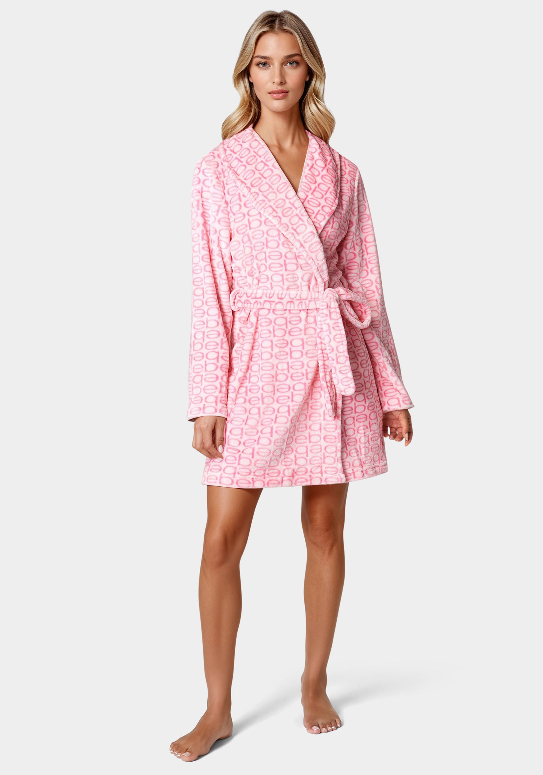 Printed Plush Robe-Beilave