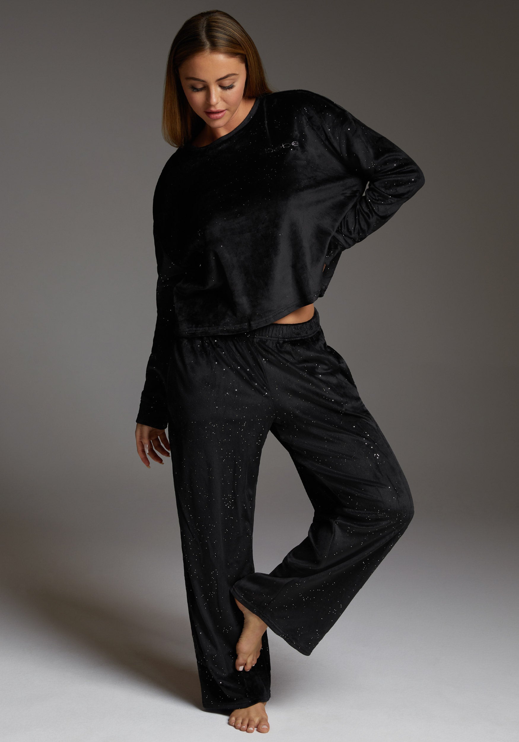 Velour Pant Set With Mirror Paper-Beilave