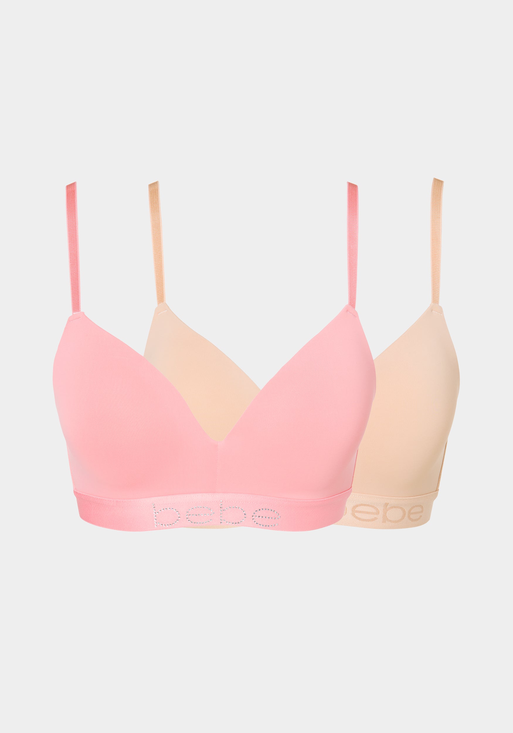 Two Pack Wire Free Microfiber Bras-Beilave