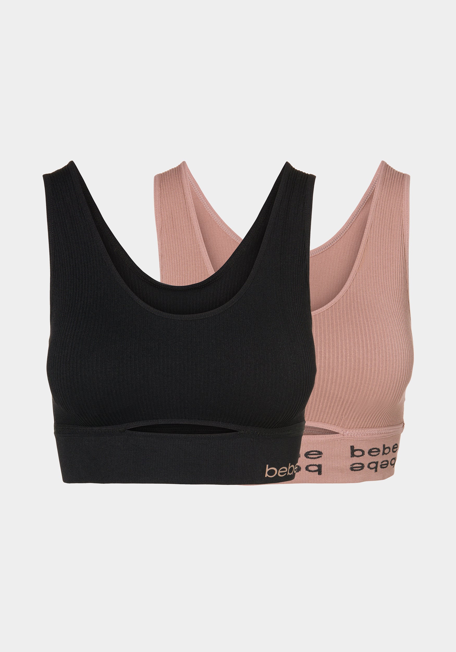 Two Pack Ribbed Seamless Microfiber Comfort Bras-Beilave