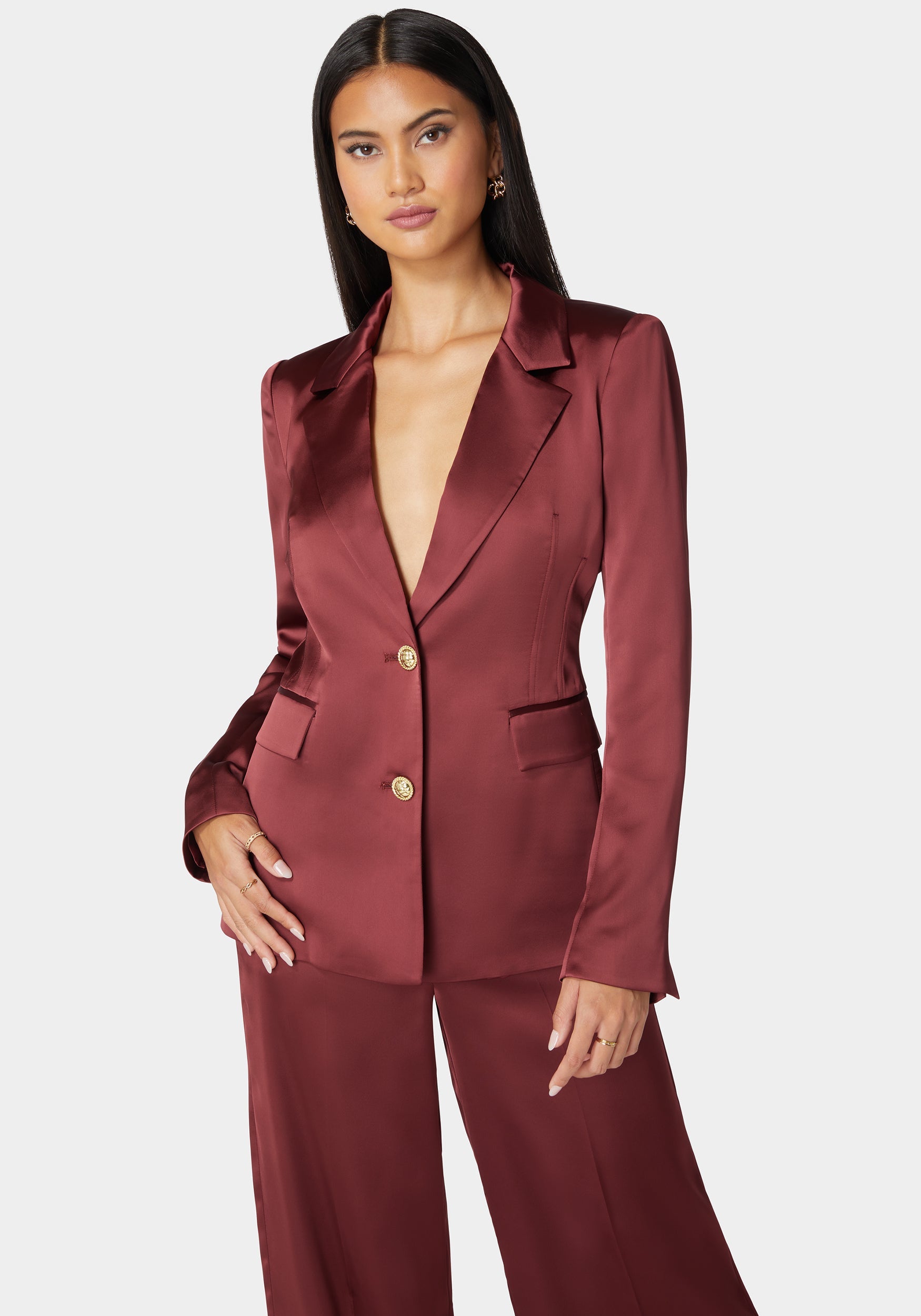 Tailored Satin Blazer-Beilave
