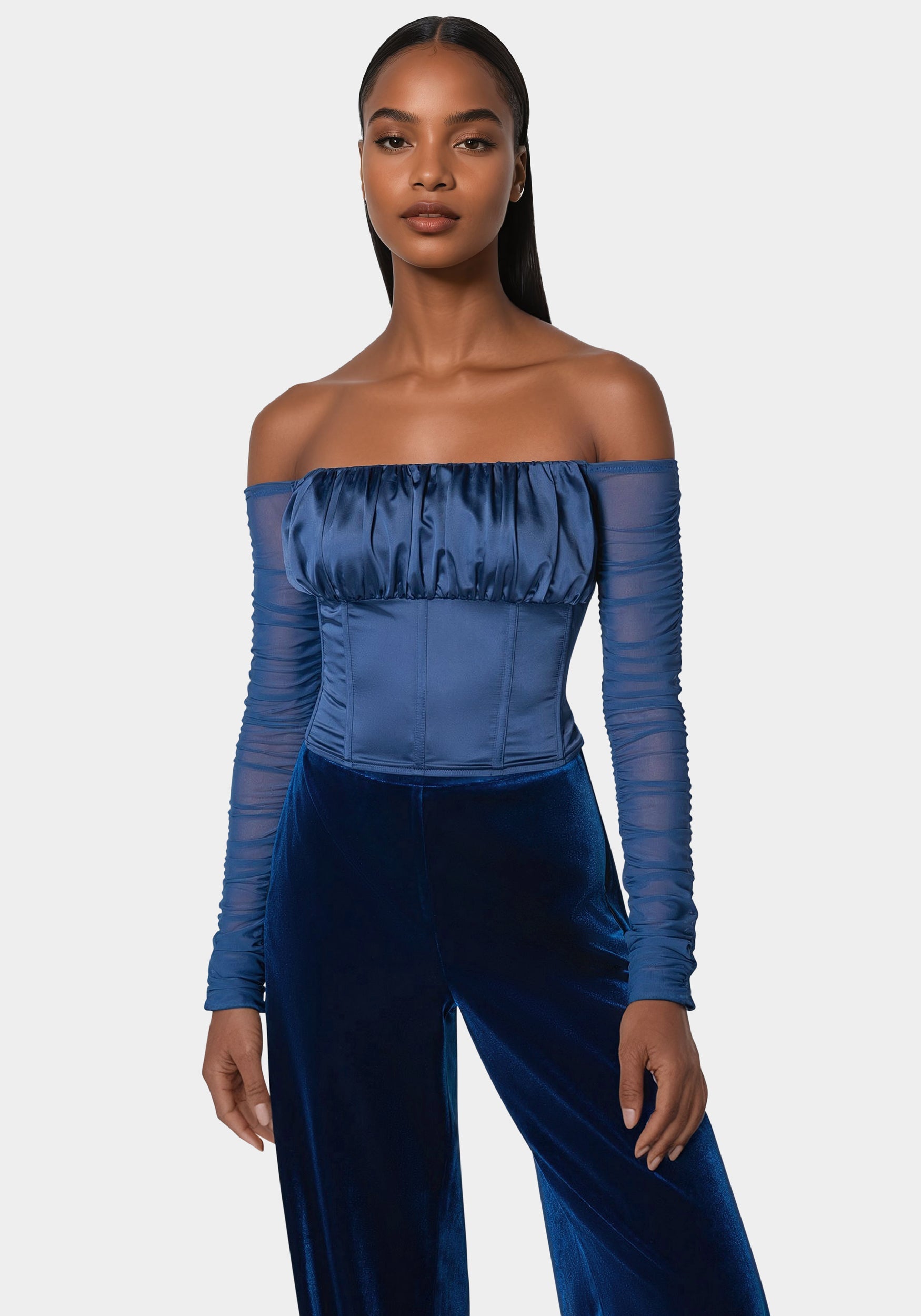 Off Shoulder Satin Corset-Beilave